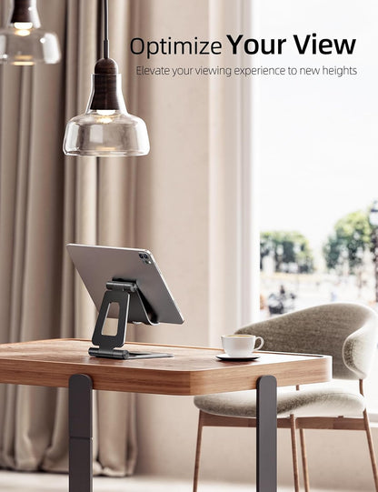 Dual Adjustable Foldable iPad Stand, Full Aluminum, Stable Support