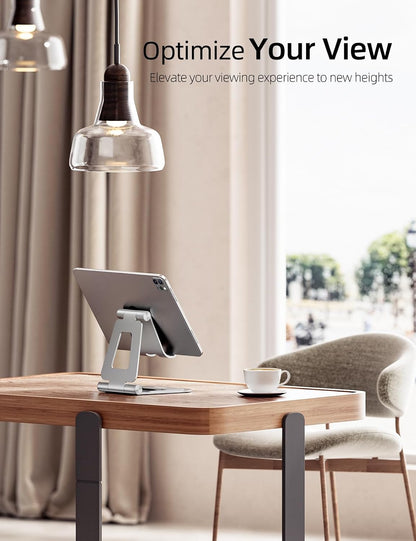 Dual Adjustable Foldable iPad Stand, Full Aluminum, Stable Support