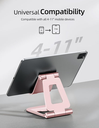 Dual Adjustable Foldable iPad Stand, Full Aluminum, Stable Support