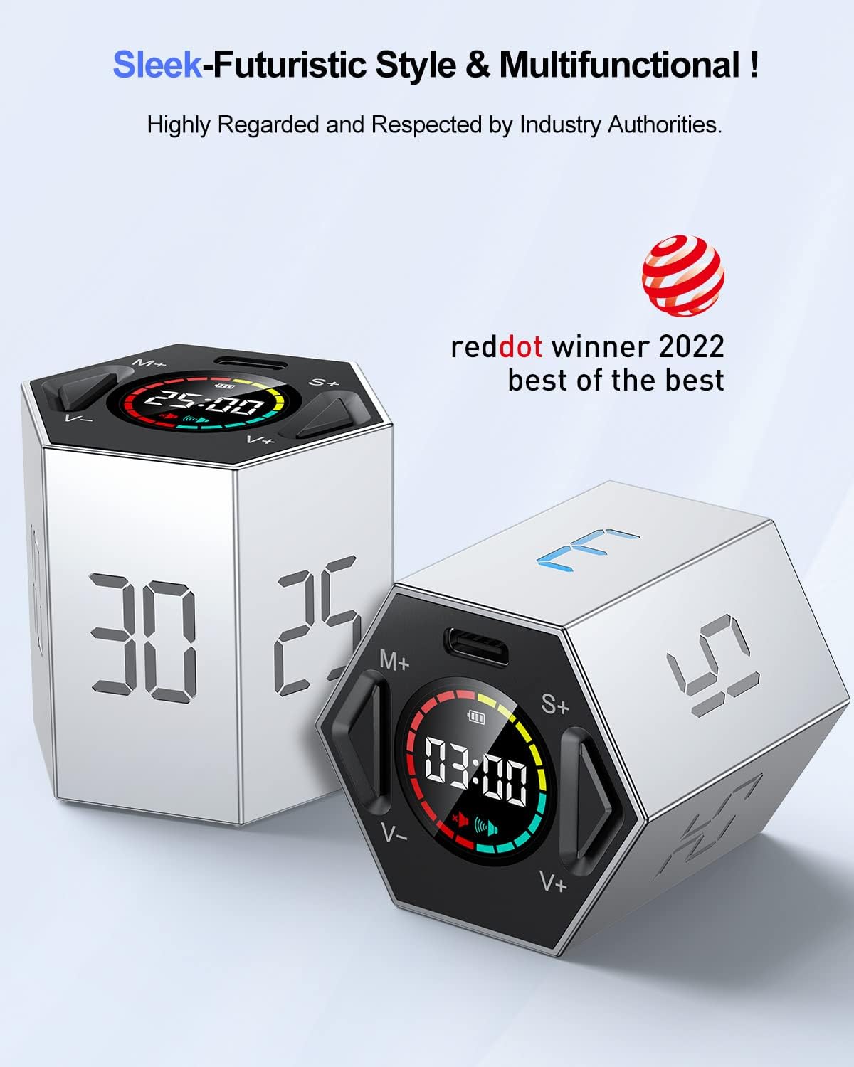 Ticktime T6 Pomodoro Timer Cube for Focus, Study, Work, Task, ADHD, Kitchen