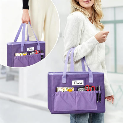 Desktop File Organizer Box,Collapsible Hanging Filing Box,Home Office Document Storage Organizer with Front Pocket and Handles, Letter Size Folder. (PURPLE)