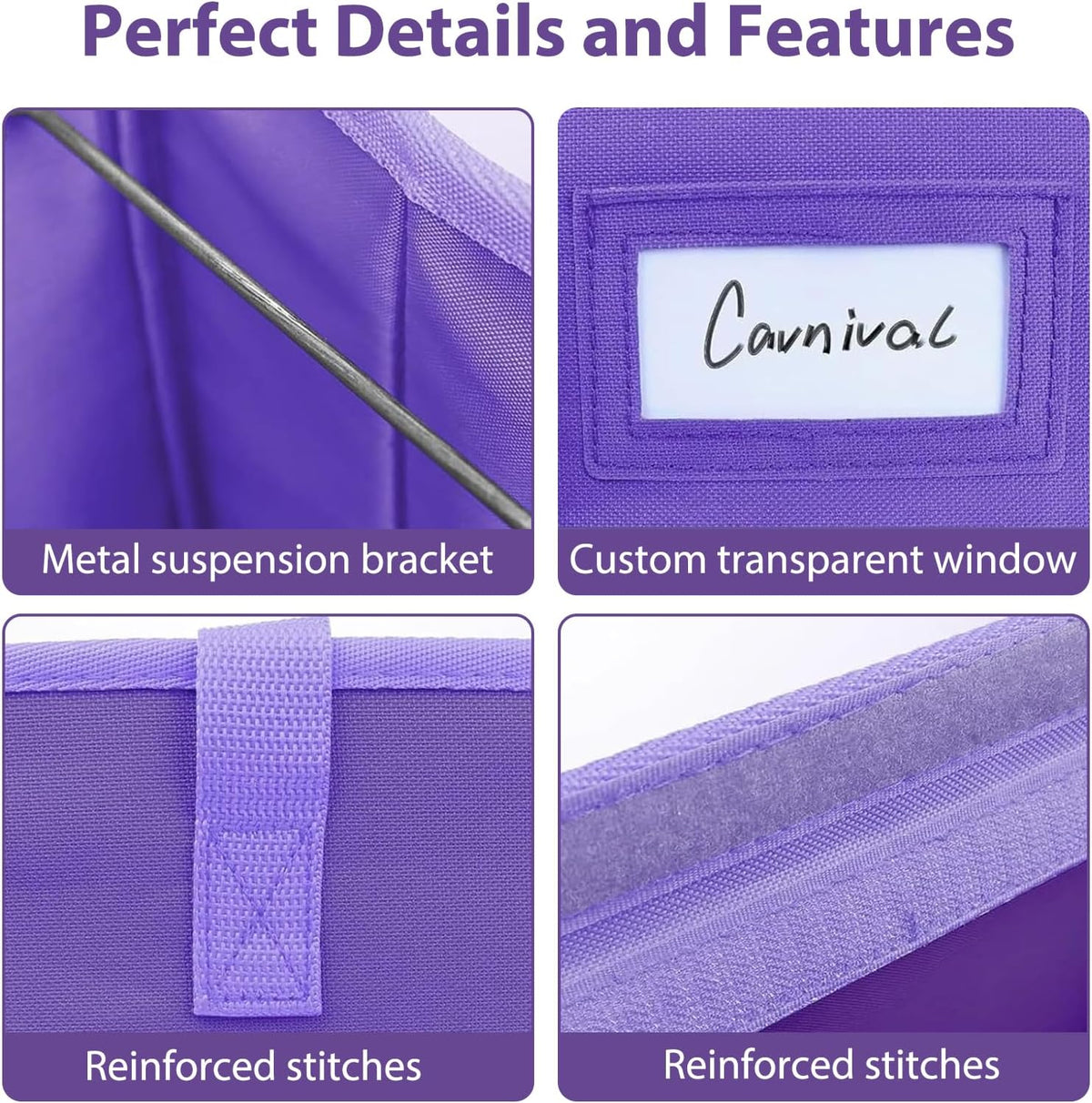 Desktop File Organizer Box,Collapsible Hanging Filing Box,Home Office Document Storage Organizer with Front Pocket and Handles, Letter Size Folder. (PURPLE)