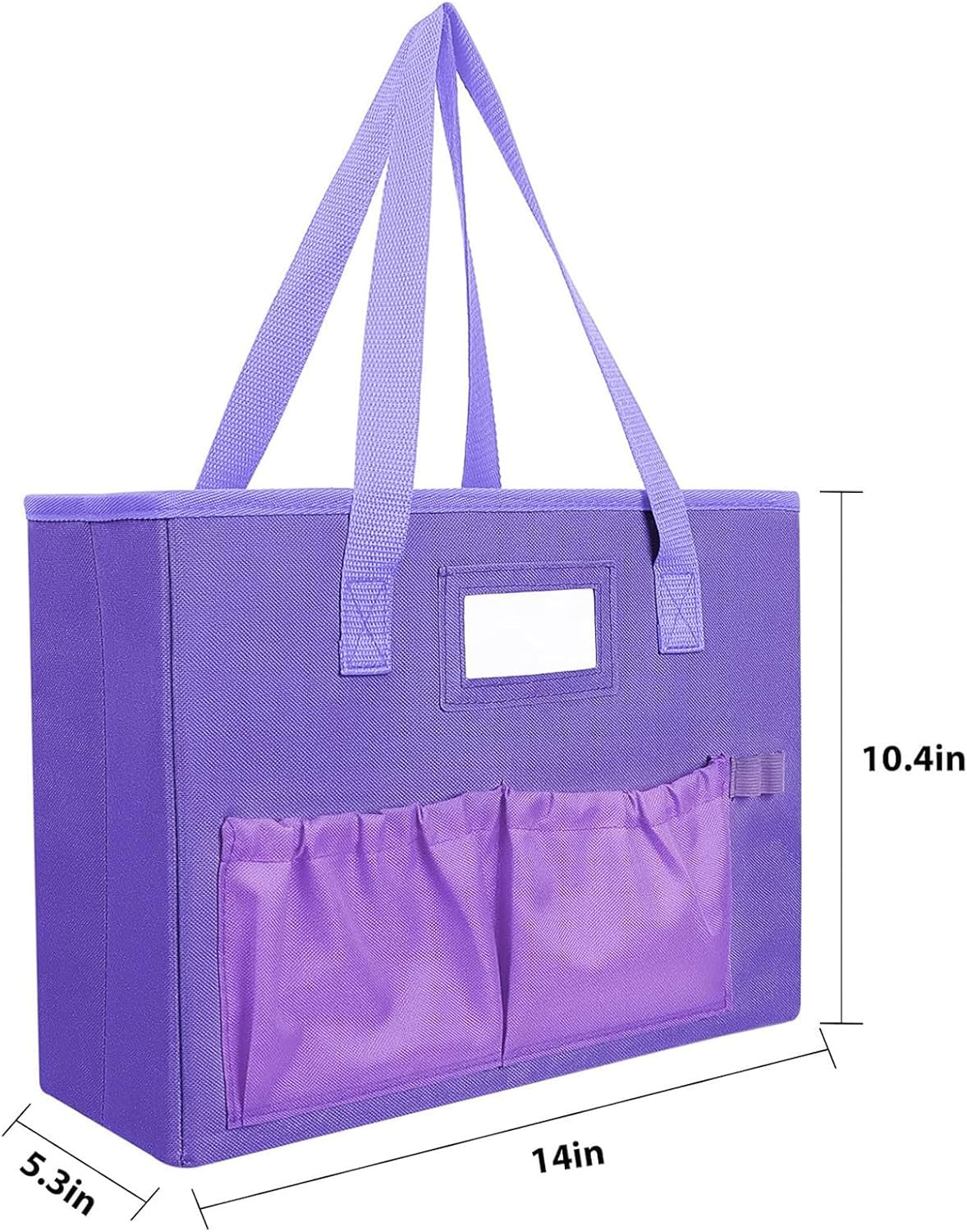 Desktop File Organizer Box,Collapsible Hanging Filing Box,Home Office Document Storage Organizer with Front Pocket and Handles, Letter Size Folder. (PURPLE)