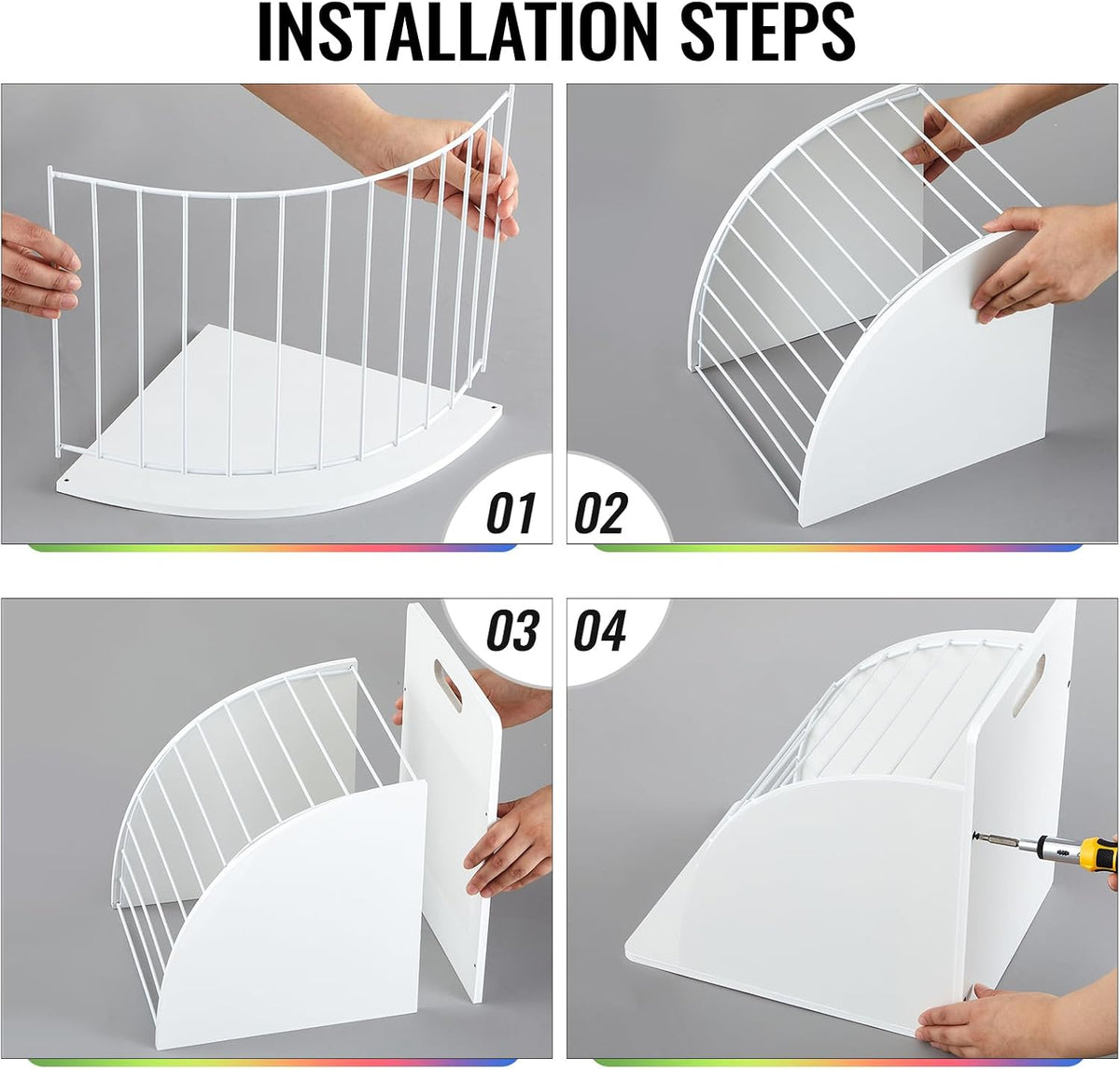 2 Pack Wooden Metal Clipboards Holder with Raised Side Panel,White