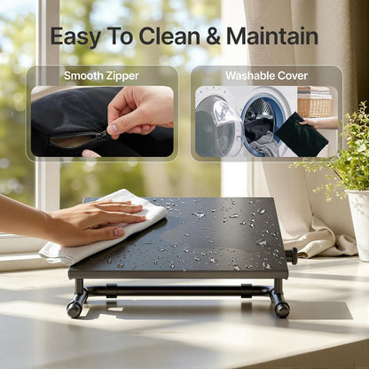 Foot Rest Under Desk with Memory Foam, Adjustable Tilt, Steel Base