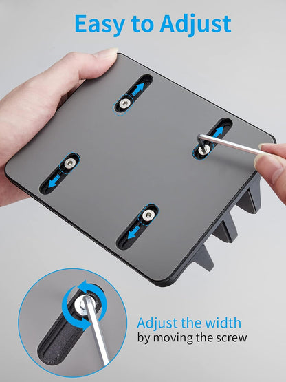 Vertical Laptop Stand, Adjustable Aluminum Desktop Holder, Silver