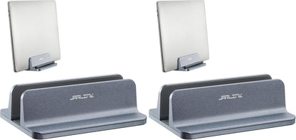 Vertical Laptop Stand, Adjustable Aluminum Desktop Holder, Silver