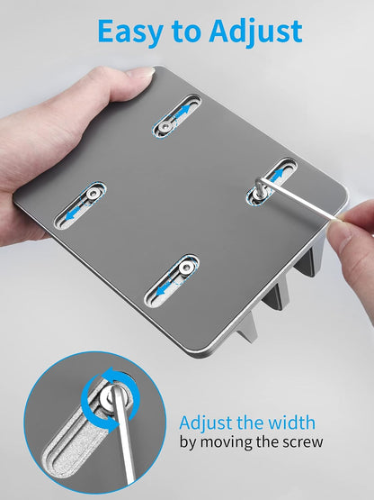 Vertical Laptop Stand, Adjustable Aluminum Desktop Holder, Silver