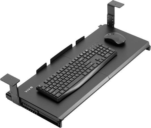 Black Under Desk 27 x 11 in Adjustable Keyboard Tray, MOUNT-KB27HB