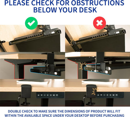 Black Under Desk 27 x 11 in Adjustable Keyboard Tray, MOUNT-KB27HB