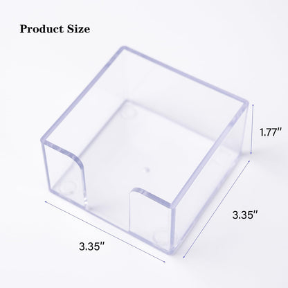 Sticky Notes Holder，Clear Acrylic 3" x 3" Post it Note Holder Dispenser for Desk, Computer Screen, Classroom Office Organizer, Light Blue