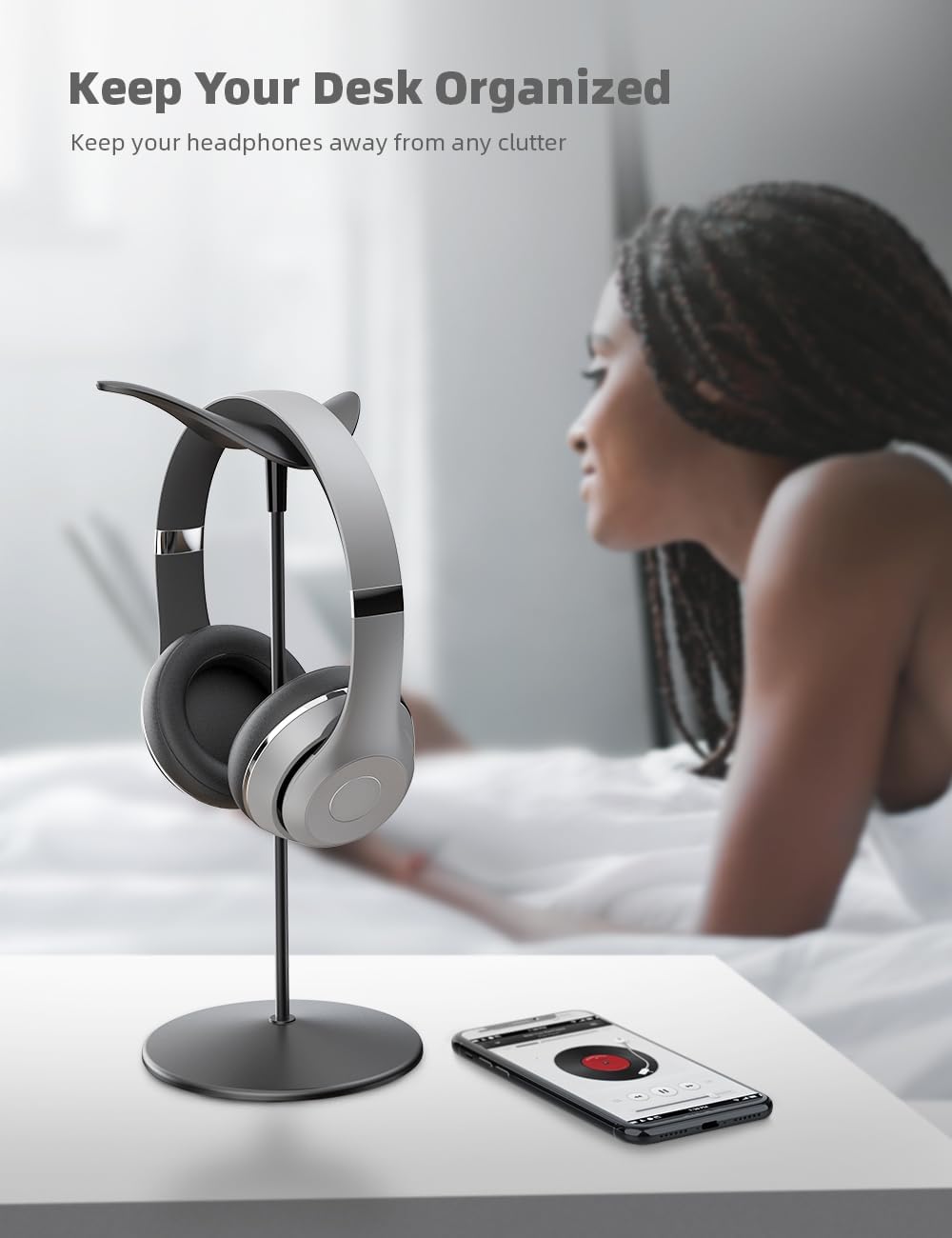 Headphone Stand Desktop Headset Holder, Elegant Earphone Stand