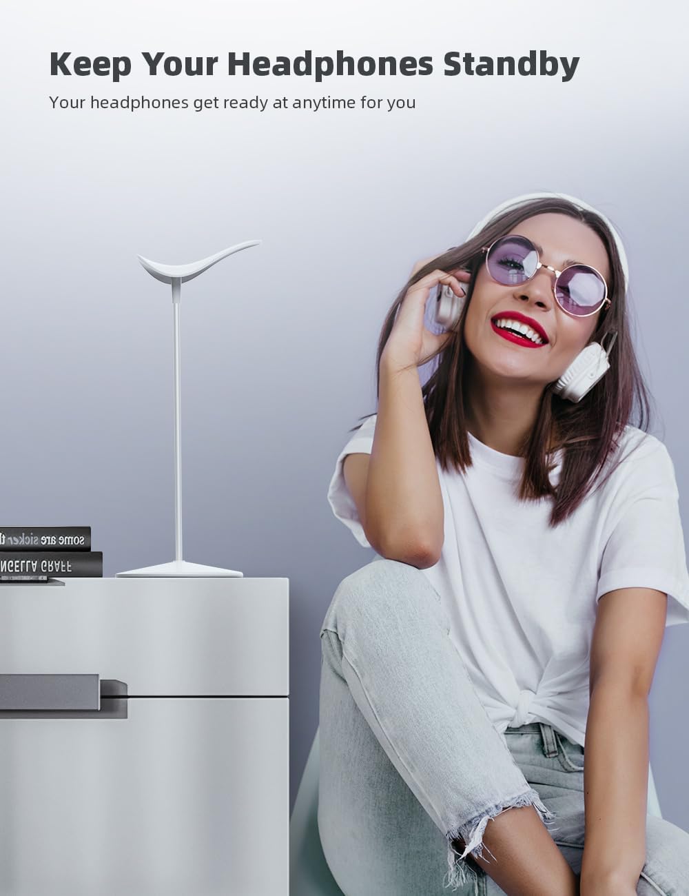 Headphone Stand Desktop Headset Holder, Elegant Earphone Stand