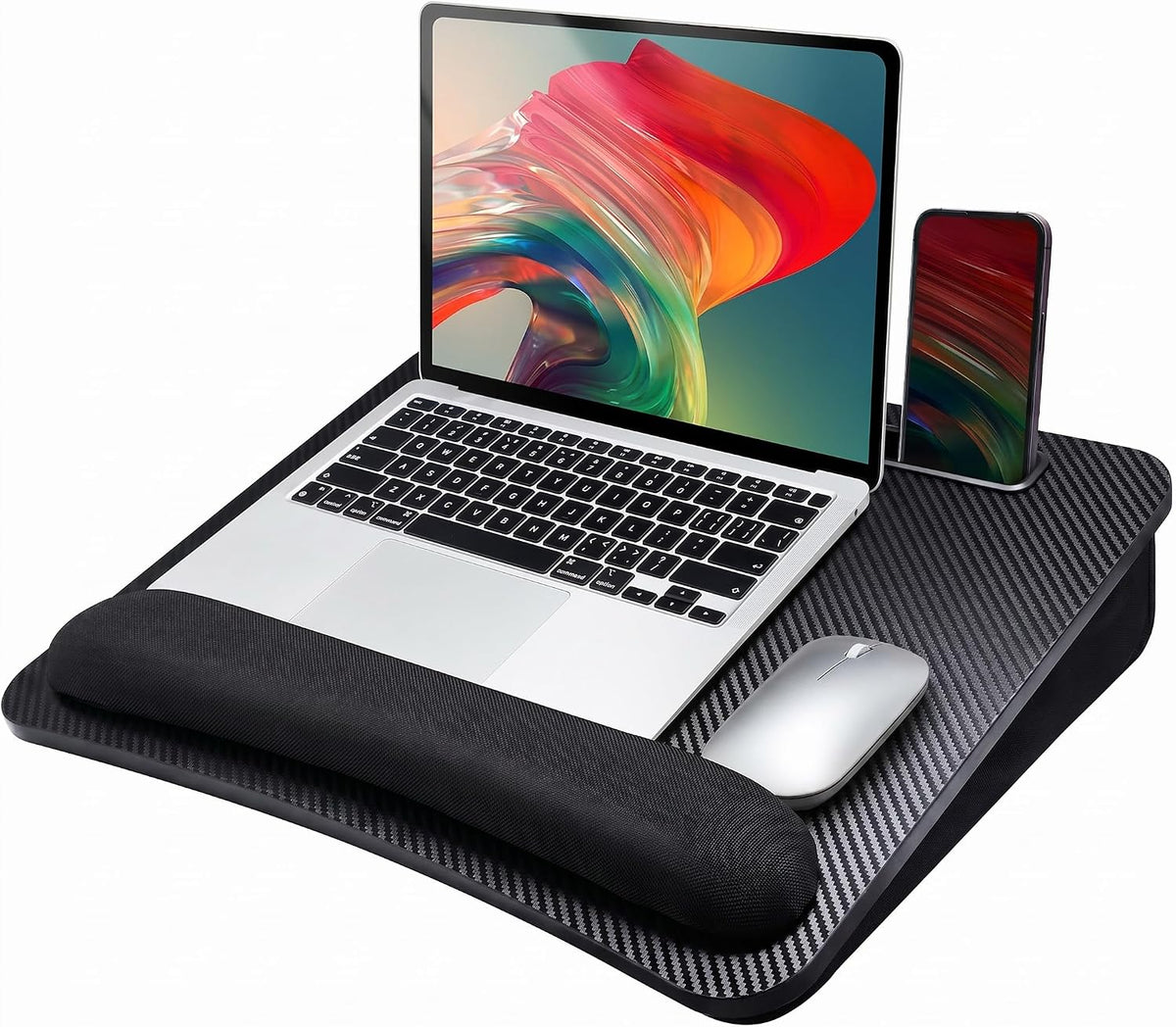 Laptop Lap Desk with Cushion, Fit up to 15.6" Laptops, Woodgrain