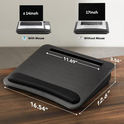 Laptop Lap Desk with Cushion, Fit up to 15.6" Laptops, Woodgrain