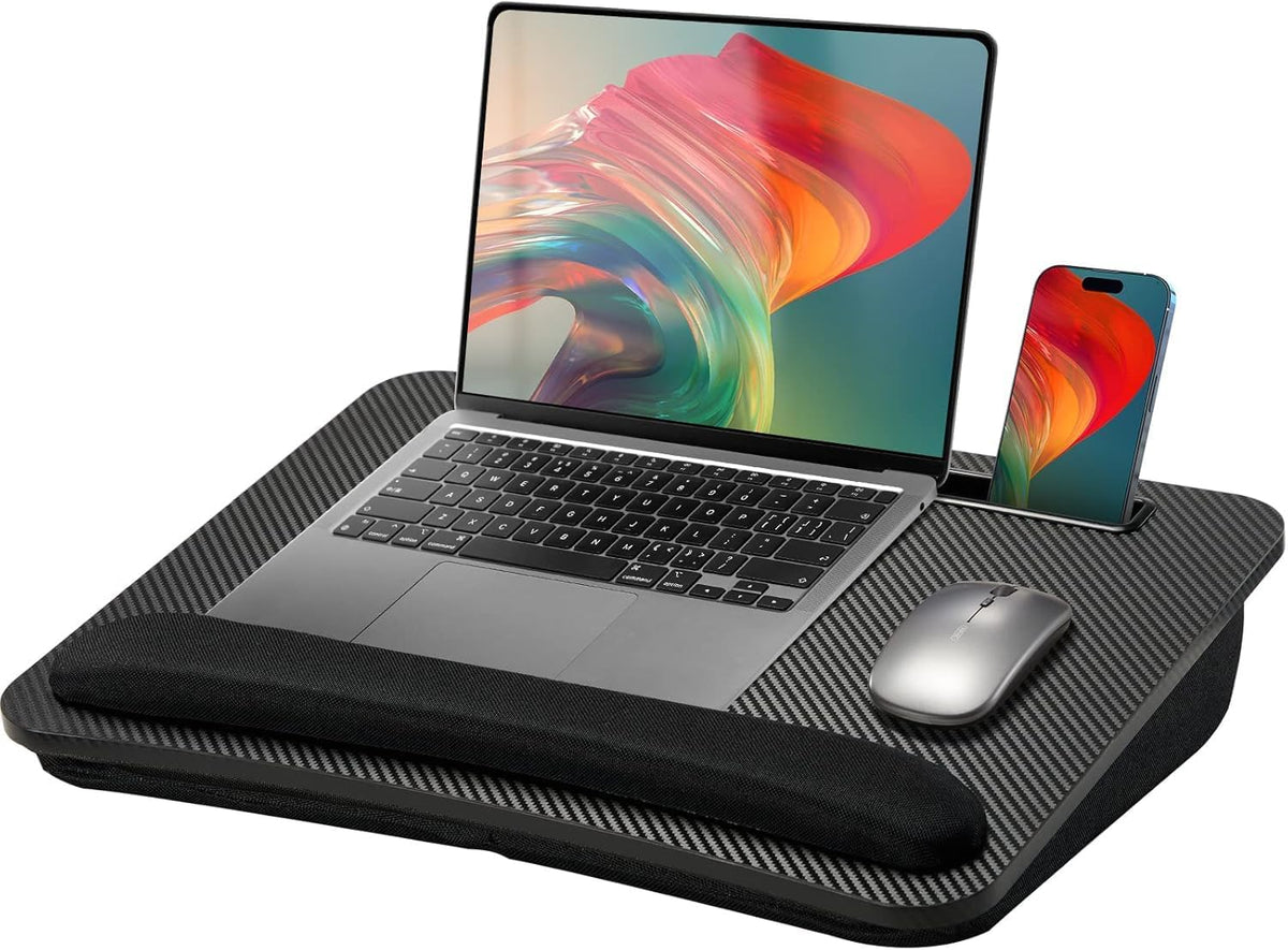 Laptop Lap Desk with Cushion, Fit up to 15.6" Laptops, Woodgrain