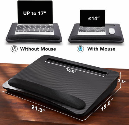 Laptop Lap Desk with Cushion, Fit up to 15.6" Laptops, Woodgrain