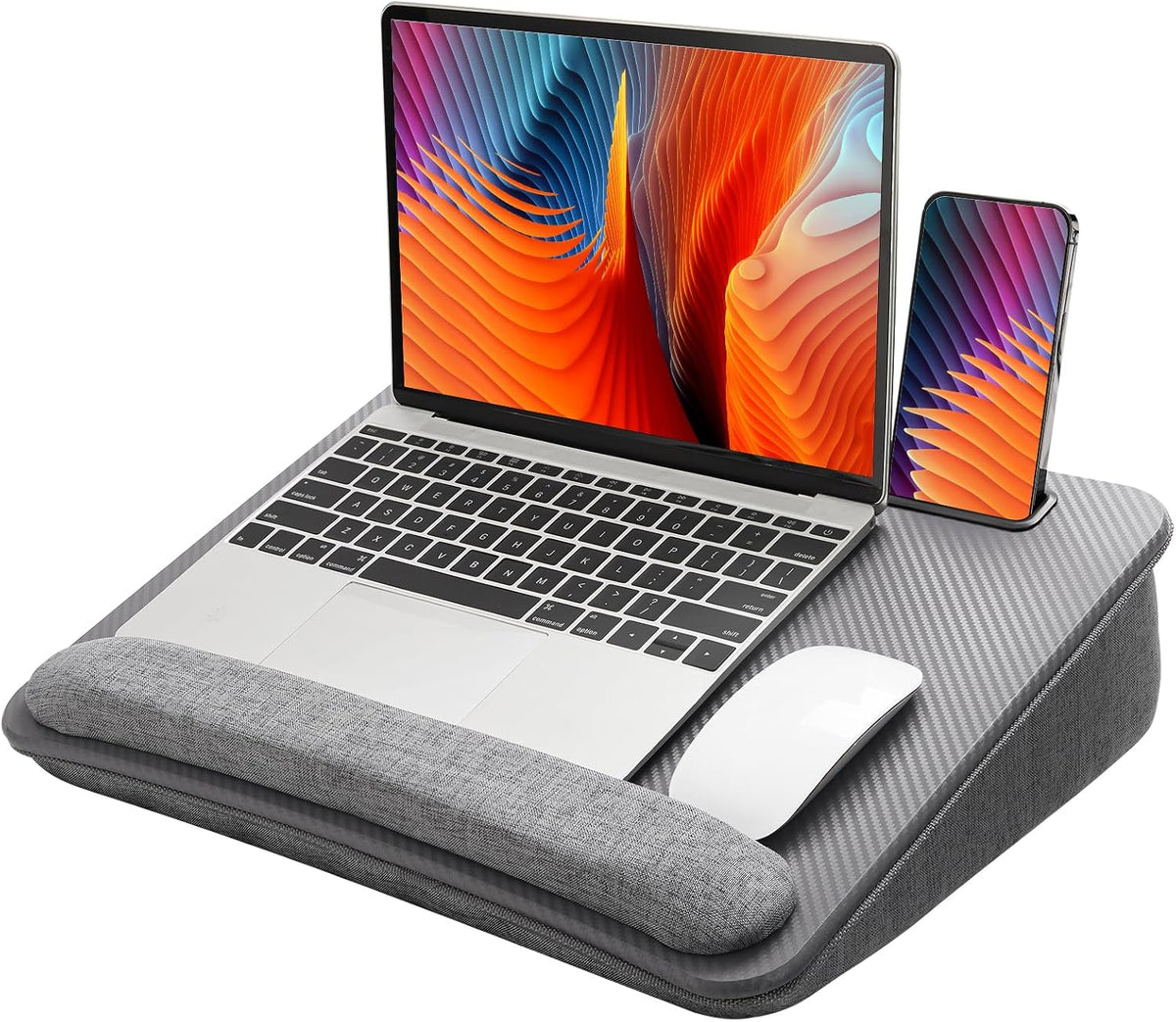 Laptop Lap Desk with Cushion, Fit up to 15.6" Laptops, Woodgrain