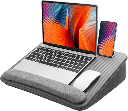 Laptop Lap Desk with Cushion, Fit up to 15.6" Laptops, Woodgrain