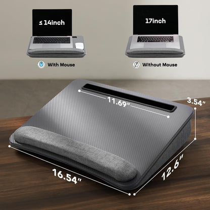Laptop Lap Desk with Cushion, Fit up to 15.6" Laptops, Woodgrain