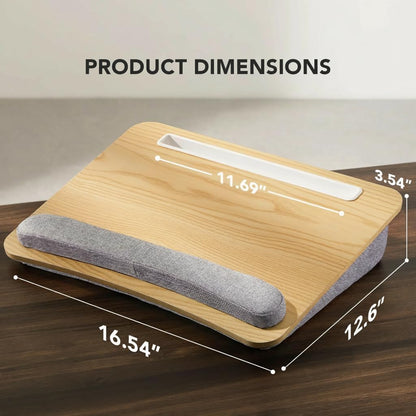 Laptop Lap Desk with Cushion, Fit up to 15.6" Laptops, Woodgrain