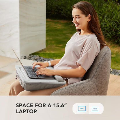 Laptop Lap Desk with Cushion, Fit up to 15.6" Laptops, Woodgrain