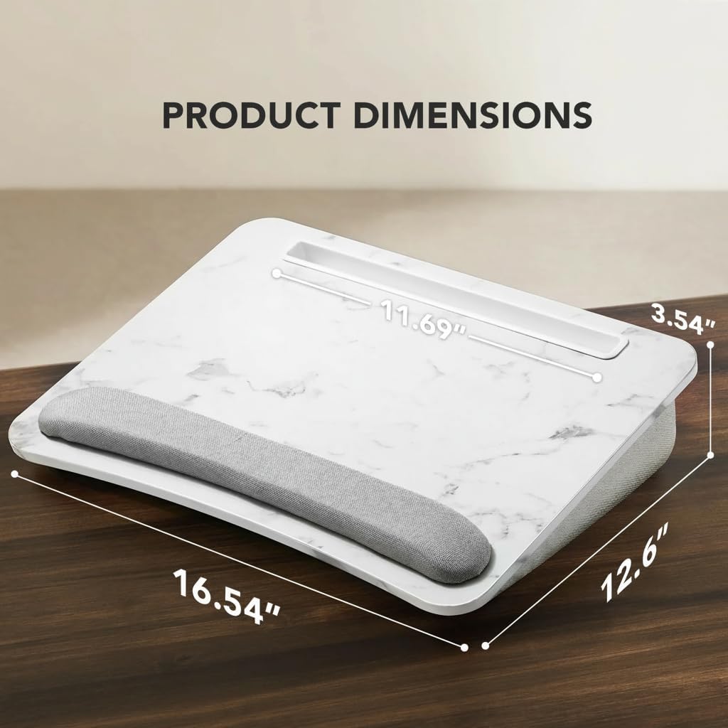 Laptop Lap Desk with Cushion, Fit up to 15.6" Laptops, Woodgrain