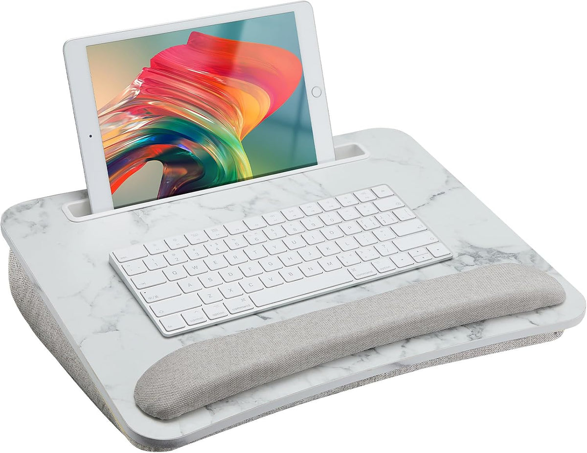 Laptop Lap Desk with Cushion, Fit up to 15.6" Laptops, Woodgrain