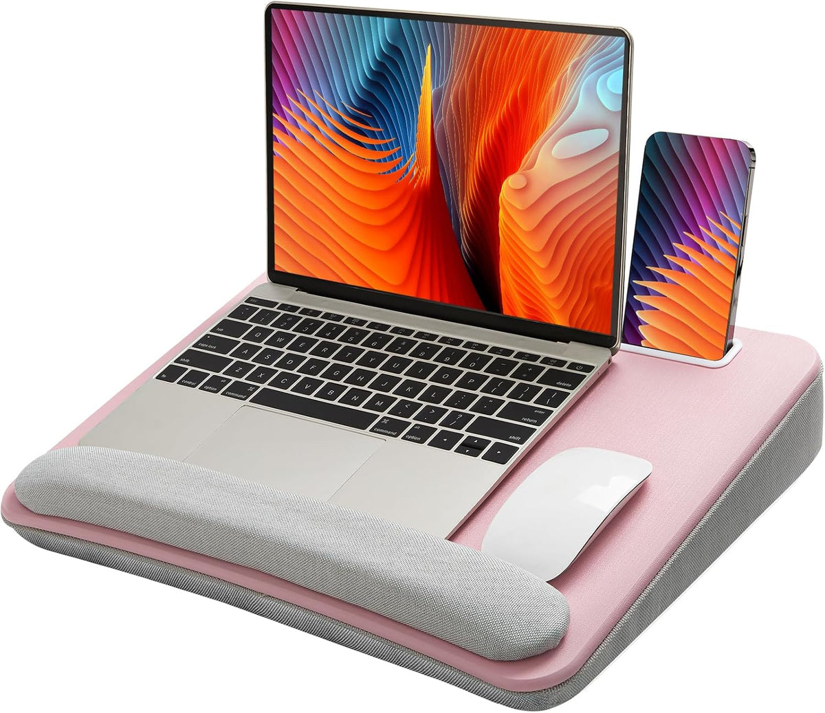 Laptop Lap Desk with Cushion, Fit up to 15.6" Laptops, Woodgrain