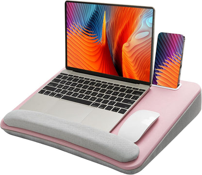 Laptop Lap Desk with Cushion, Fit up to 15.6" Laptops, Woodgrain