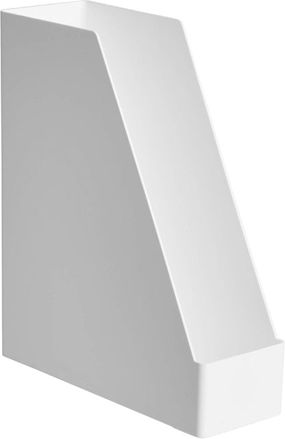 Rectangular Plastic Desk Organizer, Magazine Rack, White, 2-Pack Temp