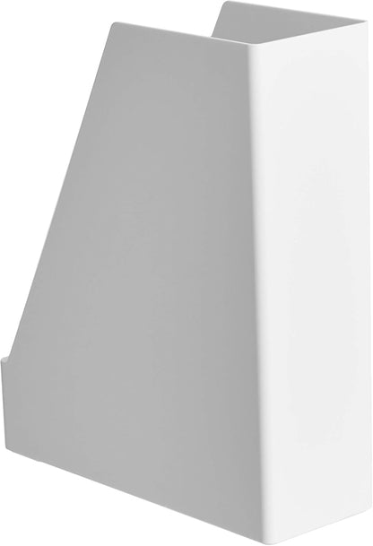 Rectangular Plastic Desk Organizer, Magazine Rack, White, 2-Pack Temp