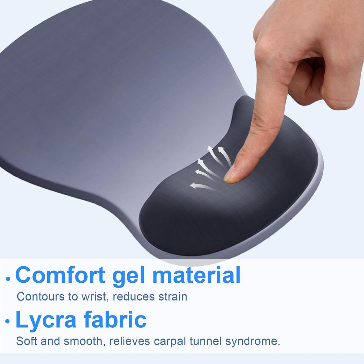Ergonomic Mouse Pad with Gel Wrist Support, Comfortable Wrist Rest Mousepad with Non-Slip PU Base for Pain Relief, Desk, Home & Office(Midnight)