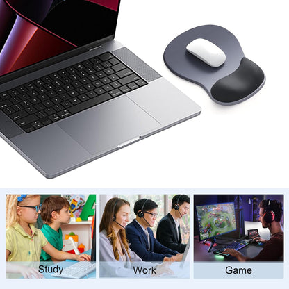 Ergonomic Mouse Pad with Gel Wrist Support, Comfortable Wrist Rest Mousepad with Non-Slip PU Base for Pain Relief, Desk, Home & Office(Midnight)