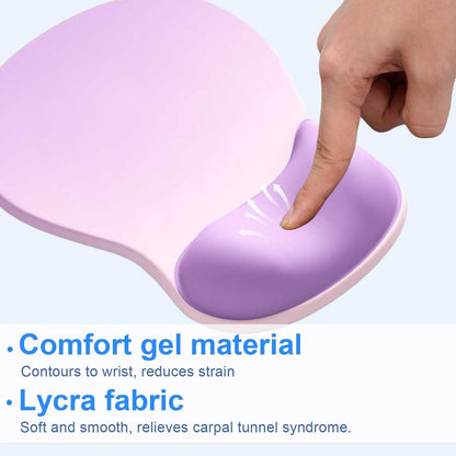 Ergonomic Mouse Pad with Gel Wrist Support, Comfortable Wrist Rest Mousepad with Non-Slip PU Base for Pain Relief, Desk, Home & Office(Midnight)