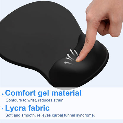Ergonomic Mouse Pad with Gel Wrist Support, Comfortable Wrist Rest Mousepad with Non-Slip PU Base for Pain Relief, Desk, Home & Office(Midnight)