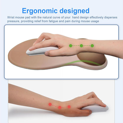 Ergonomic Mouse Pad with Gel Wrist Support, Comfortable Wrist Rest Mousepad with Non-Slip PU Base for Pain Relief, Desk, Home & Office(Midnight)