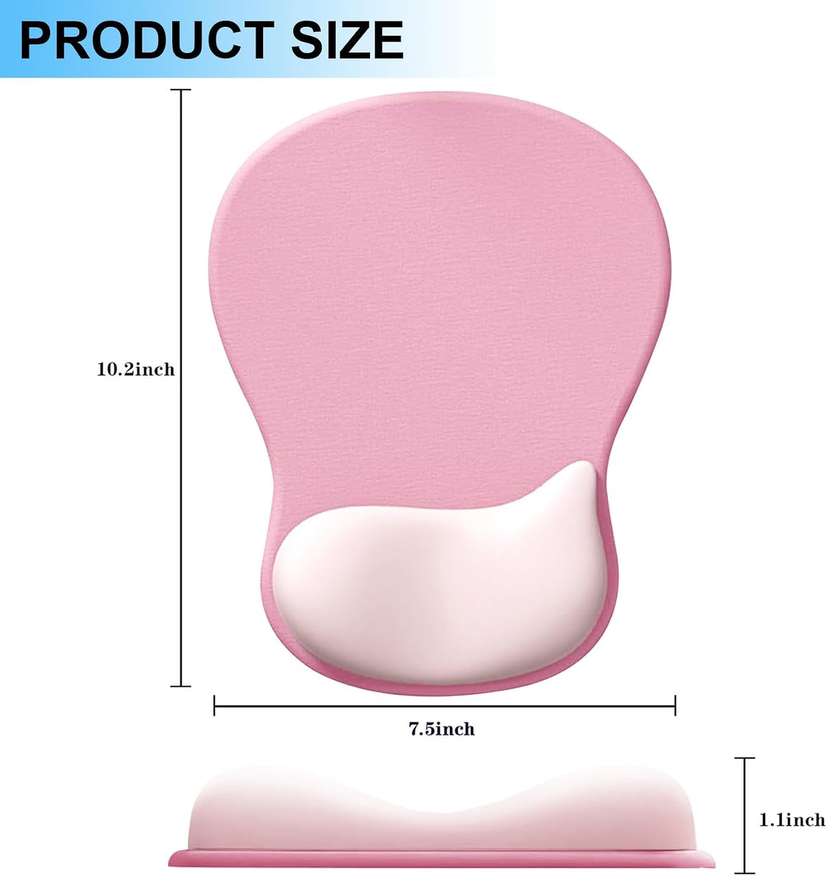 Ergonomic Mouse Pad with Gel Wrist Support, Comfortable Wrist Rest Mousepad with Non-Slip PU Base for Pain Relief, Desk, Home & Office(Midnight)