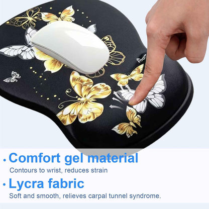 Ergonomic Mouse Pad with Gel Wrist Support, Comfortable Wrist Rest Mousepad with Non-Slip PU Base for Pain Relief, Desk, Home & Office(Midnight)