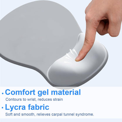 Ergonomic Mouse Pad with Gel Wrist Support, Comfortable Wrist Rest Mousepad with Non-Slip PU Base for Pain Relief, Desk, Home & Office(Midnight)