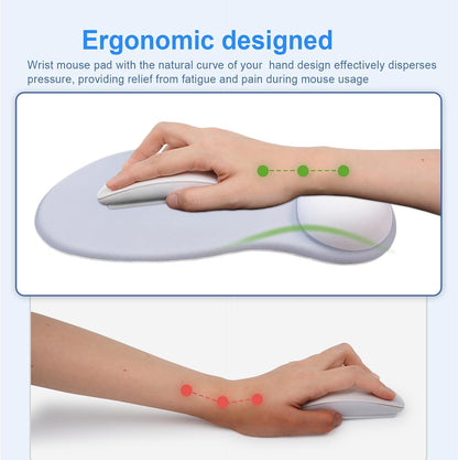 Ergonomic Mouse Pad with Gel Wrist Support, Comfortable Wrist Rest Mousepad with Non-Slip PU Base for Pain Relief, Desk, Home & Office(Midnight)