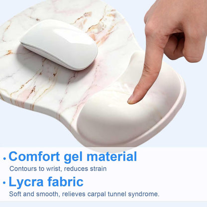 Ergonomic Mouse Pad with Gel Wrist Support, Comfortable Wrist Rest Mousepad with Non-Slip PU Base for Pain Relief, Desk, Home & Office(Midnight)