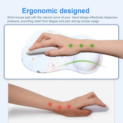Ergonomic Mouse Pad with Gel Wrist Support, Comfortable Wrist Rest Mousepad with Non-Slip PU Base for Pain Relief, Desk, Home & Office(Midnight)