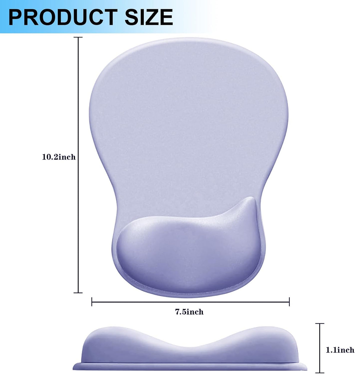 Ergonomic Mouse Pad with Gel Wrist Support, Comfortable Wrist Rest Mousepad with Non-Slip PU Base for Pain Relief, Desk, Home & Office(Midnight)
