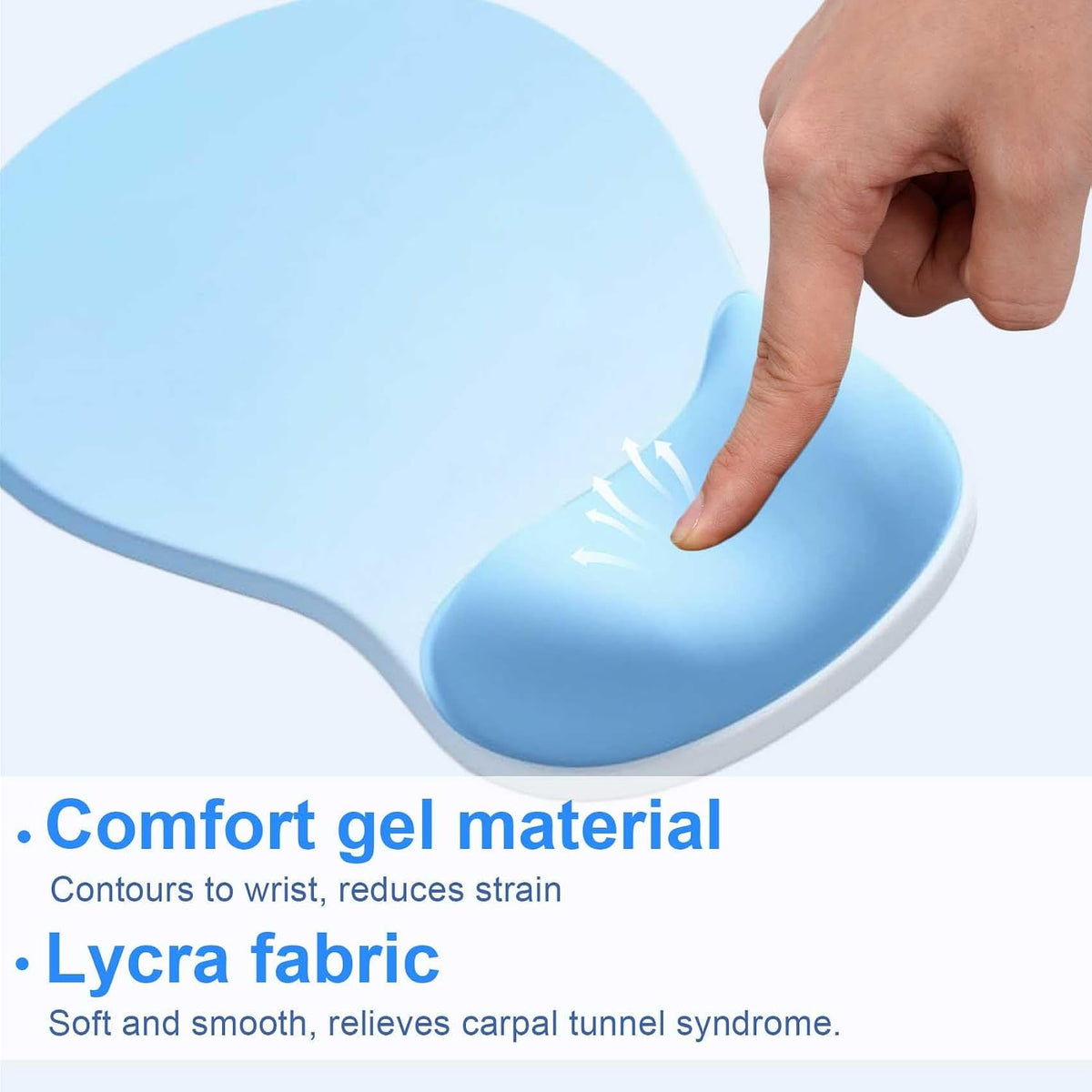 Ergonomic Mouse Pad with Gel Wrist Support, Comfortable Wrist Rest Mousepad with Non-Slip PU Base for Pain Relief, Desk, Home & Office(Midnight)