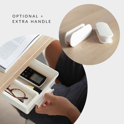 Under Desk Drawer, Slide out Hidden Desk Drawers Organizer, Self-adhesive drawer for office/classroom/home 13.3'' x 10.02'' x 2.8’’ (White)