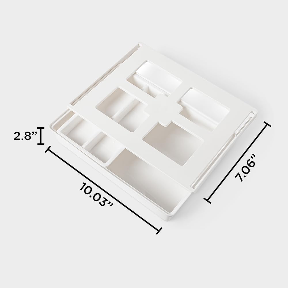 Under Desk Drawer, Slide out Hidden Desk Drawers Organizer, Self-adhesive drawer for office/classroom/home 13.3'' x 10.02'' x 2.8’’ (White)