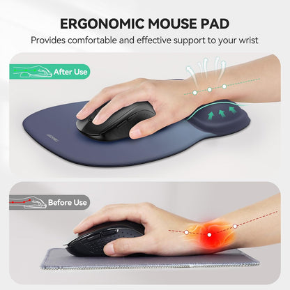 Gel Ergonomic Mouse Pad with Wrist Rest, Non-Slip PU Base, Gradient