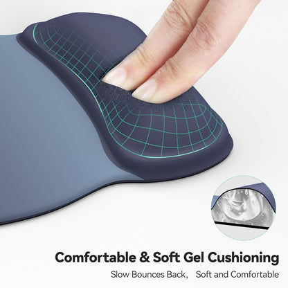 Gel Ergonomic Mouse Pad with Wrist Rest, Non-Slip PU Base, Gradient