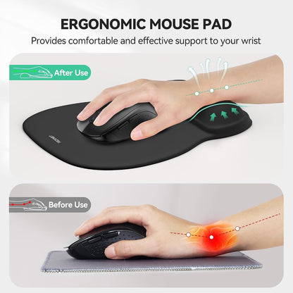 Gel Ergonomic Mouse Pad with Wrist Rest, Non-Slip PU Base, Gradient